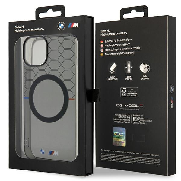 BMW BMHMP14SHGPK iPhone 14 grey hardcase Pattern MagSafe