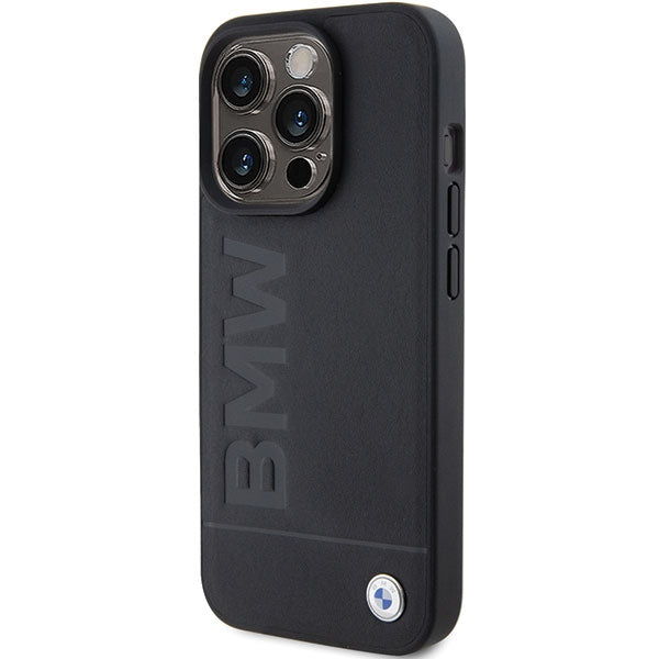 BMW BMHCP15LSLLBK iPhone 15 Pro black Leather Hot Stamp
