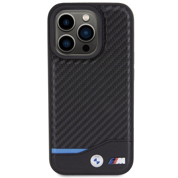 BMW BMHCP15L22NBCK iPhone 15 Pro black Leather Carbon