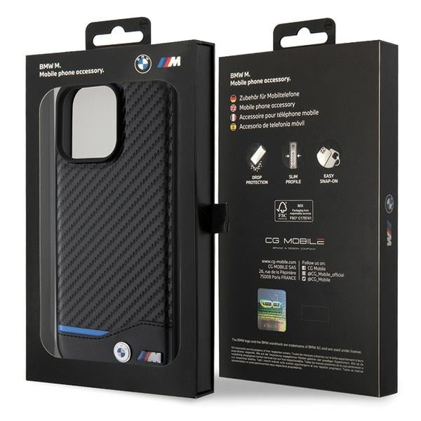 BMW BMHCP15X22NBCK iPhone 15 Pro Max black Leather Carbon