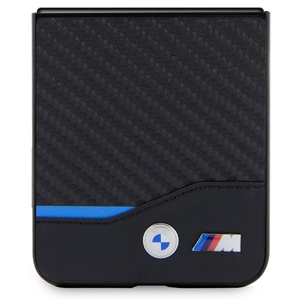 BMW Galaxy Z Flip5 F731 black hardcase Leather Carbon
