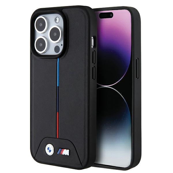 BMW BMHMP15L22PVTK iPhone 15 Pro black hardcase Quilted Tricolor MagSafe