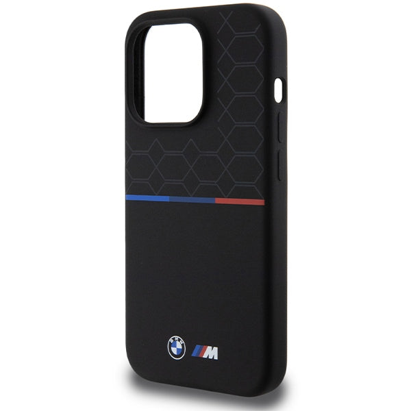 BMW BMHMP15L22SMPK iPhone 15 Pro black hardcase M Silicone Pattern MagSafe