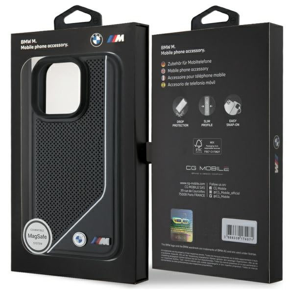 BMW BMHMP16X23PUCPK iPhone 16 Pro Max black hardcase M Perforated Twisted Line MagSafe