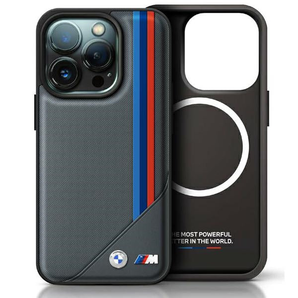 BMW BMHMP16X23PUTRA iPhone 16 Pro Max antracite hardcase M Meshed Tricolor Stripes MagSafe