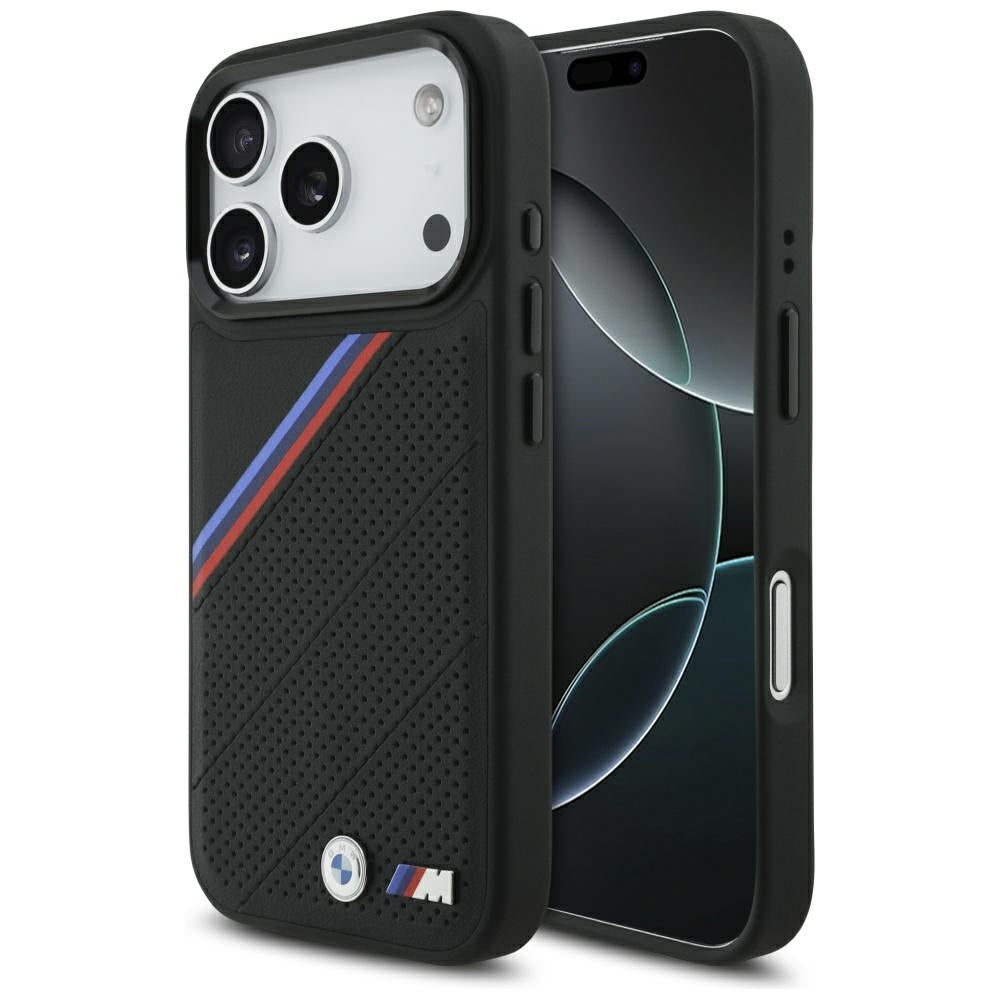 BMW M Tricolor Metal Logo MagSafe Case for iPhone 17 Pro black
