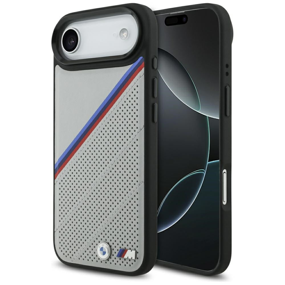 BMW M Tricolor Metal Logo MagSafe Case for iPhone 17 Air Gray