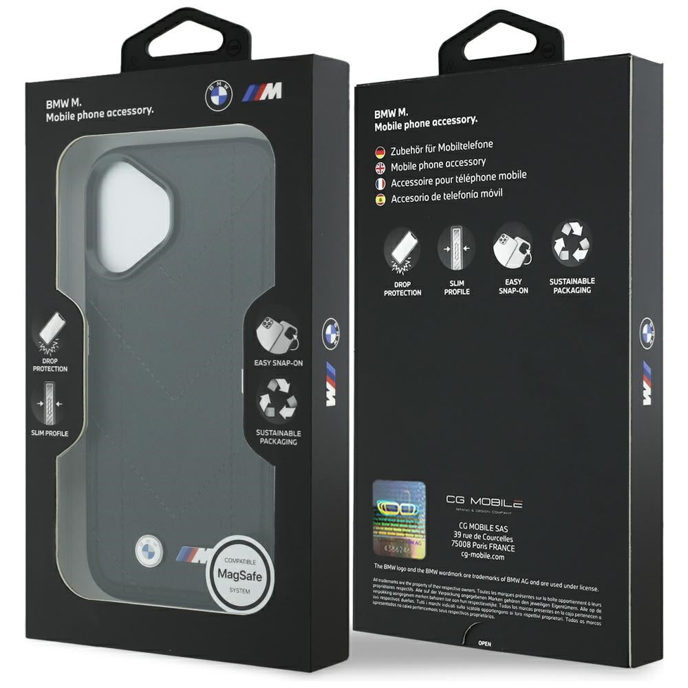 BMW BMHMP17S25PSECHK M Quilted Logo MagSafe Case for iPhone 17 black