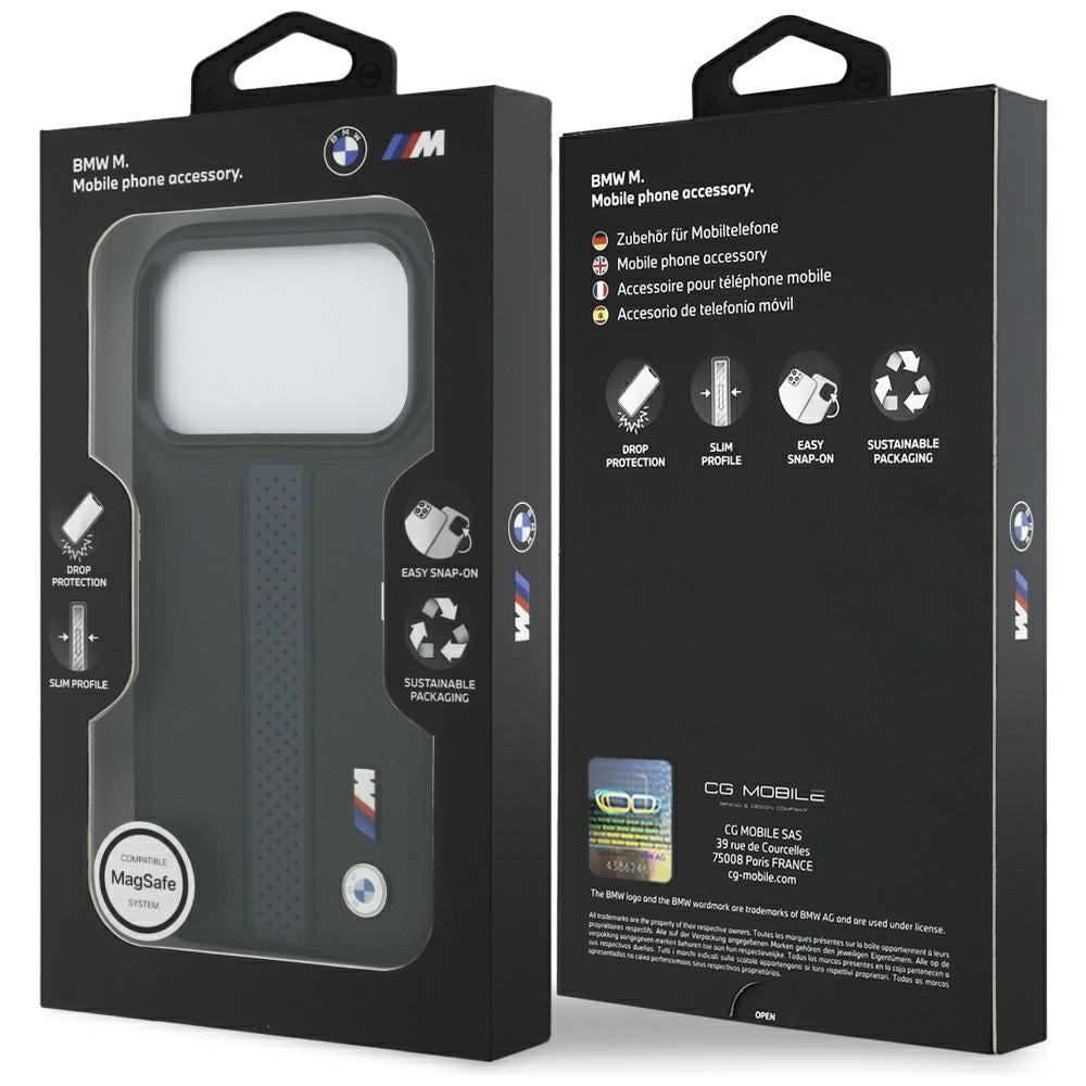 BMW M Perforated Stripe Logo MagSafe Case for iPhone 17 Pro Max Blue