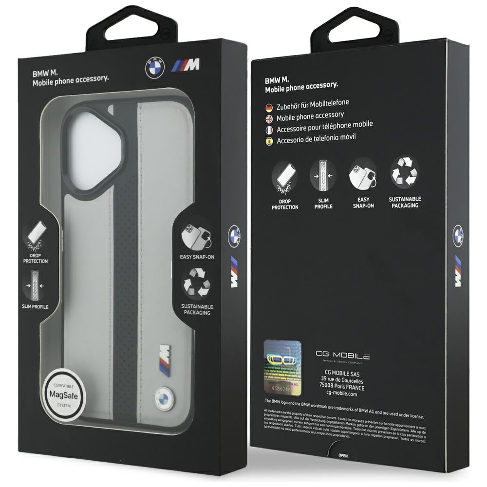 BMW M Perforated Stripe Logo MagSafe Case for iPhone 17 Gray