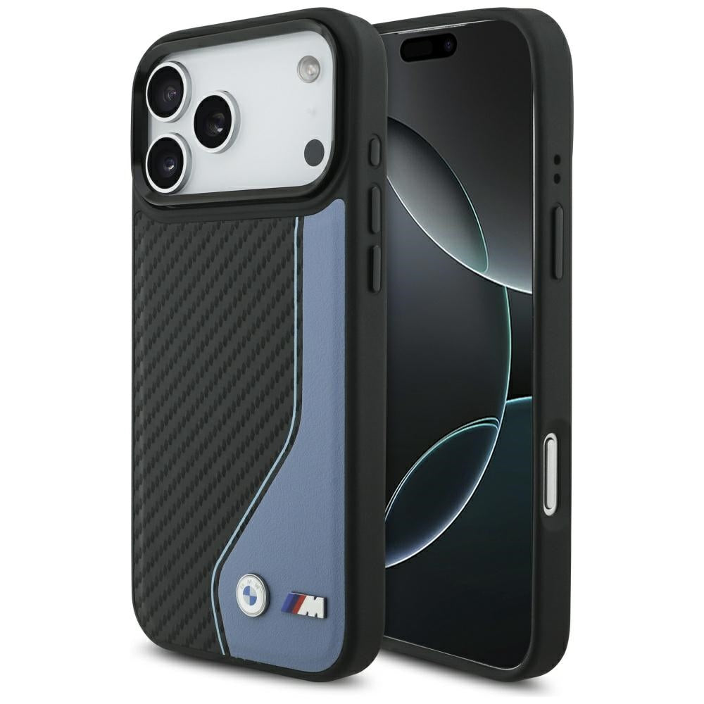 BMW BMHMP17L25PCCSCBK M Carbon Line & Logo MagSafe Case for iPhone 17 Pro Blue