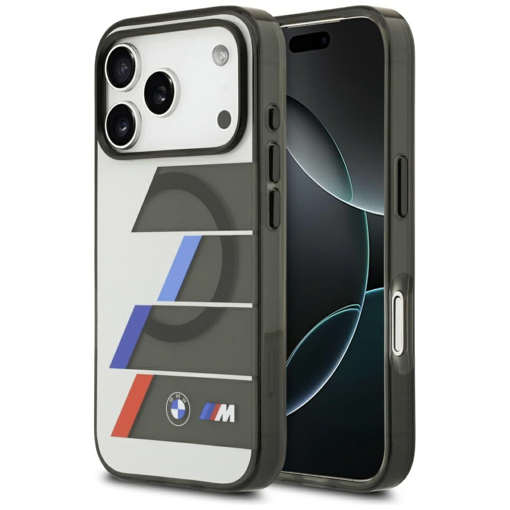 BMW BMHMP17X25HTTRIA M IML Metal Buttons Tricolor Lines MagSafe Case for iPhone 17 Pro Max Anthracite