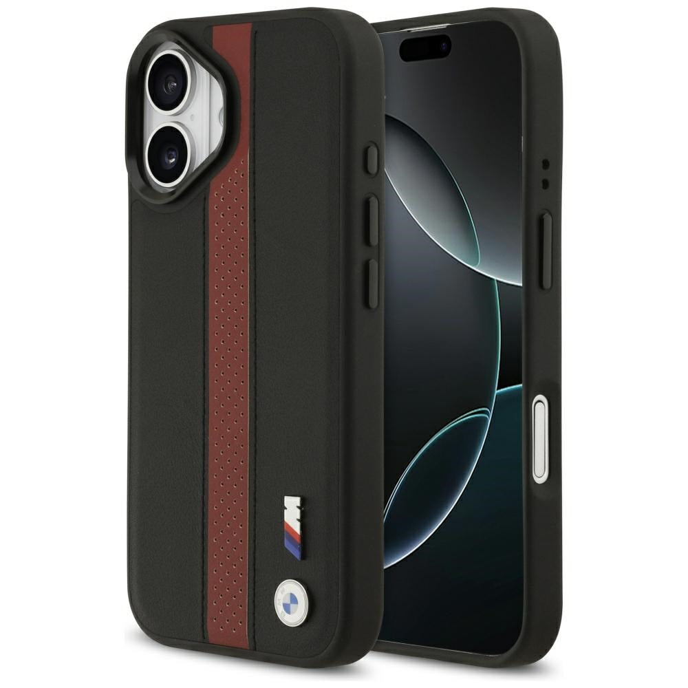 BMW BMHMP17S25PCPSKR Perforated Stripe Logo MagSafe case for iPhone 17 Red