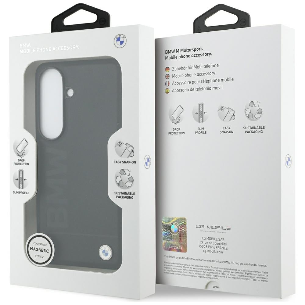 BMW BMHMS26S25SLLBK Leather Hot Stamp MagSafe for Samsung Galaxy S26 black