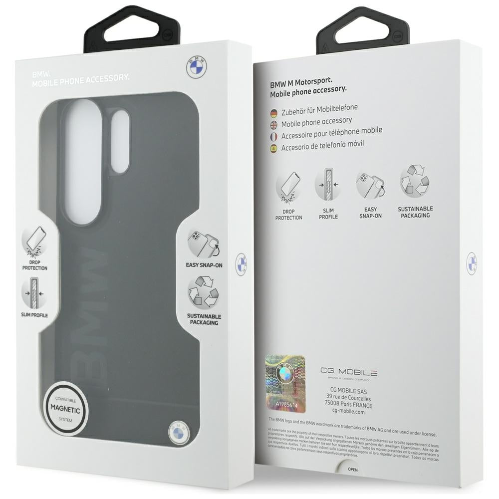 BMW BMHMS26L25SLLBK Leather Hot Stamp MagSafe for Samsung Galaxy S26 Ultra black