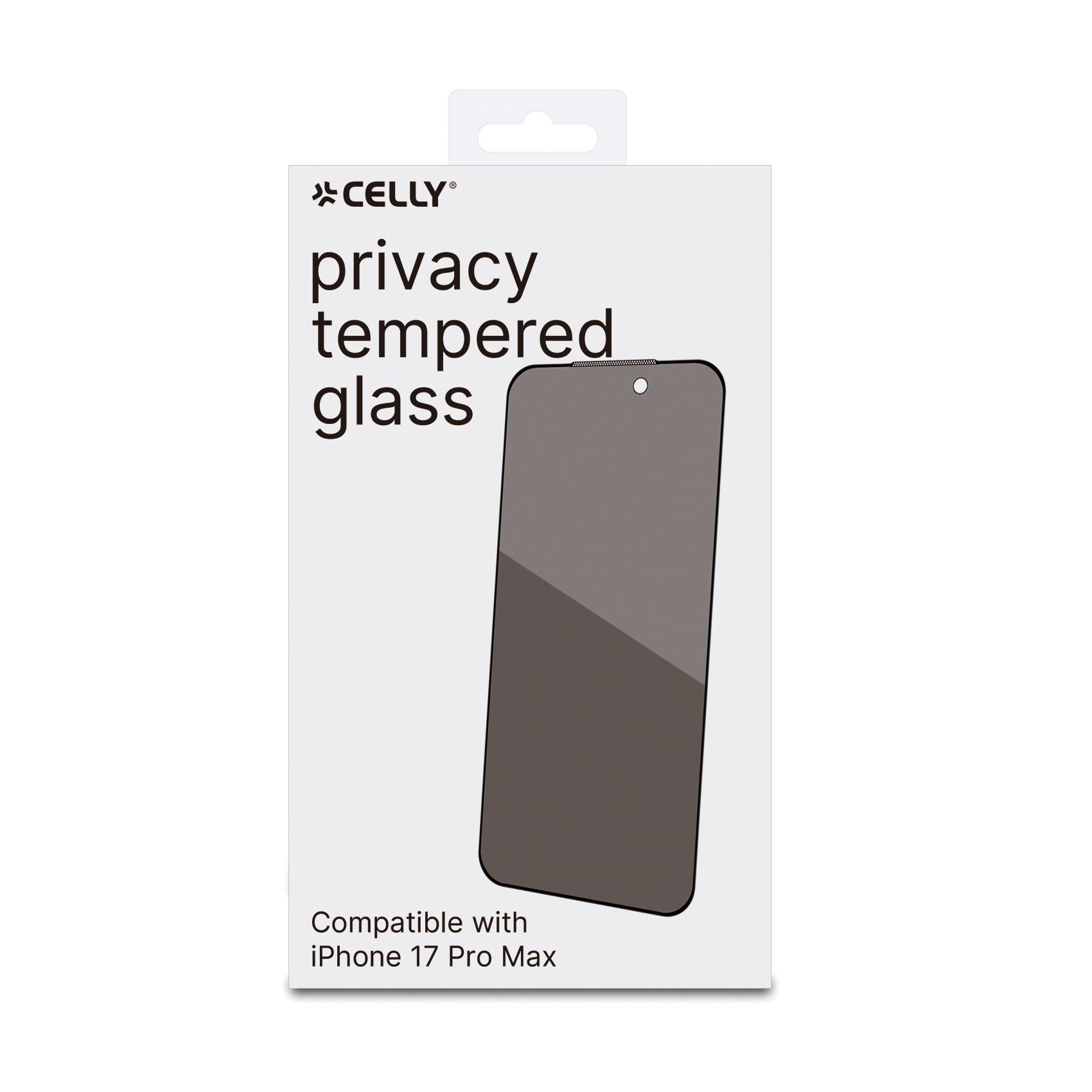 Celly Privacy FULL Glass iPhone 17 Pro Max Black
