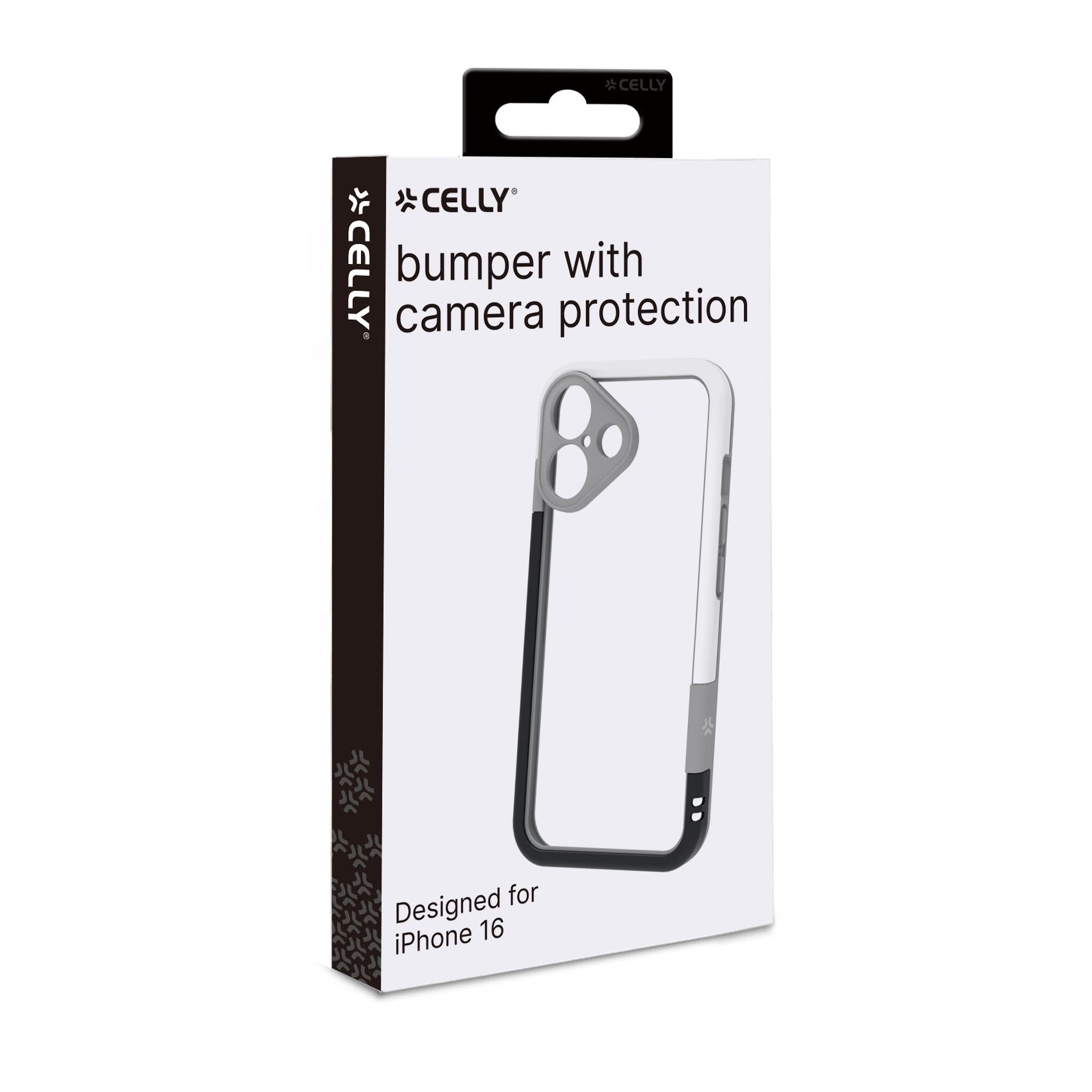 Celly BUMPER iPhone 16 Black/White case