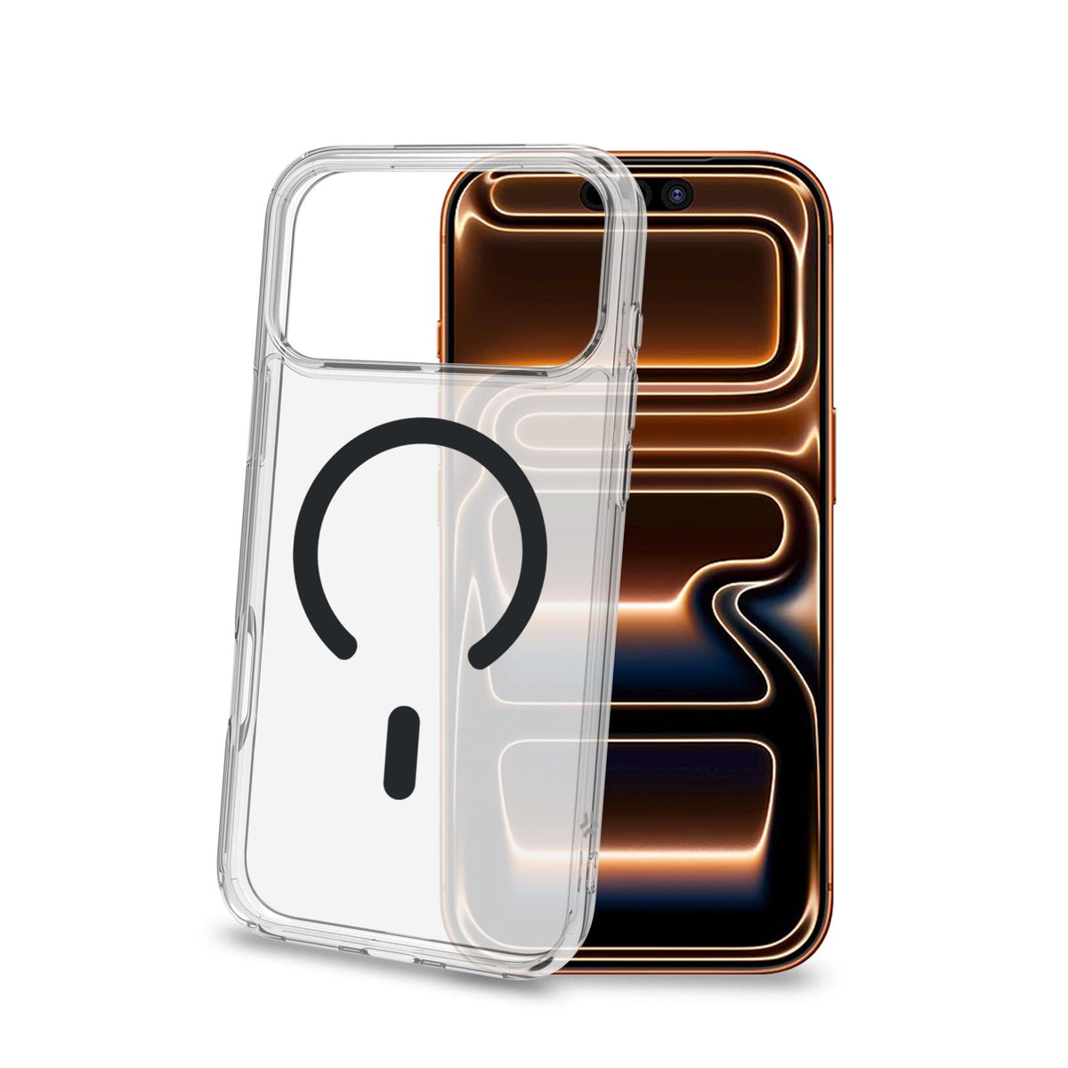 Celly GELSKINMAG iPhone 18 Pro / 17 Pro Case DarkGrey Transparent