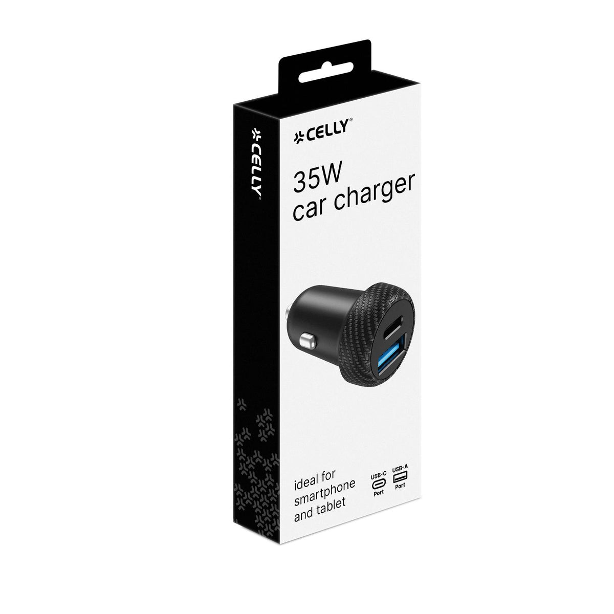 Celly CC1USBC1USBA35W - Car charger with dual USB-C and USB-A ports, maximum power 35 Watts