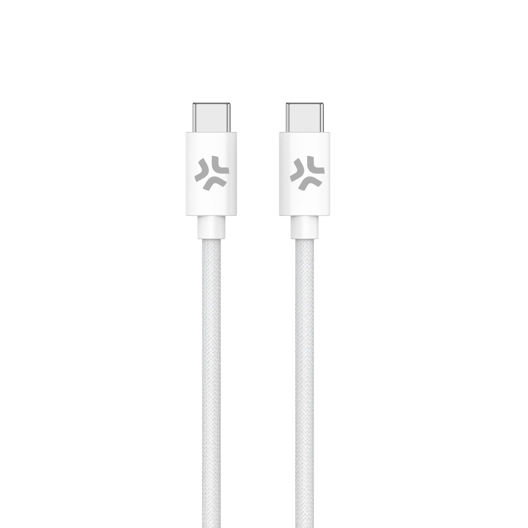 Celly USBCUSBCCOTT - USB-C to USB-C Cotton Braided Cable White