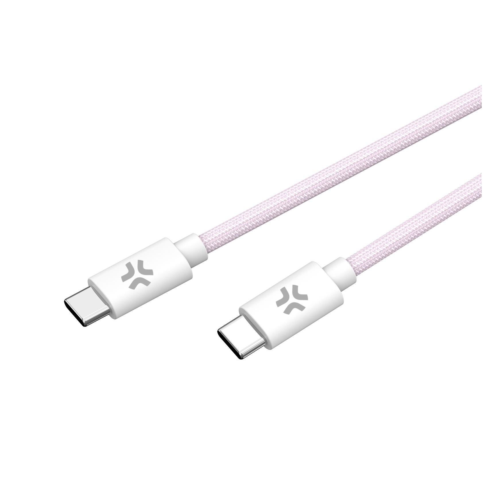 Celly USBCUSBCCOTT - USB-C to USB-C Cotton Braided Cable Pink