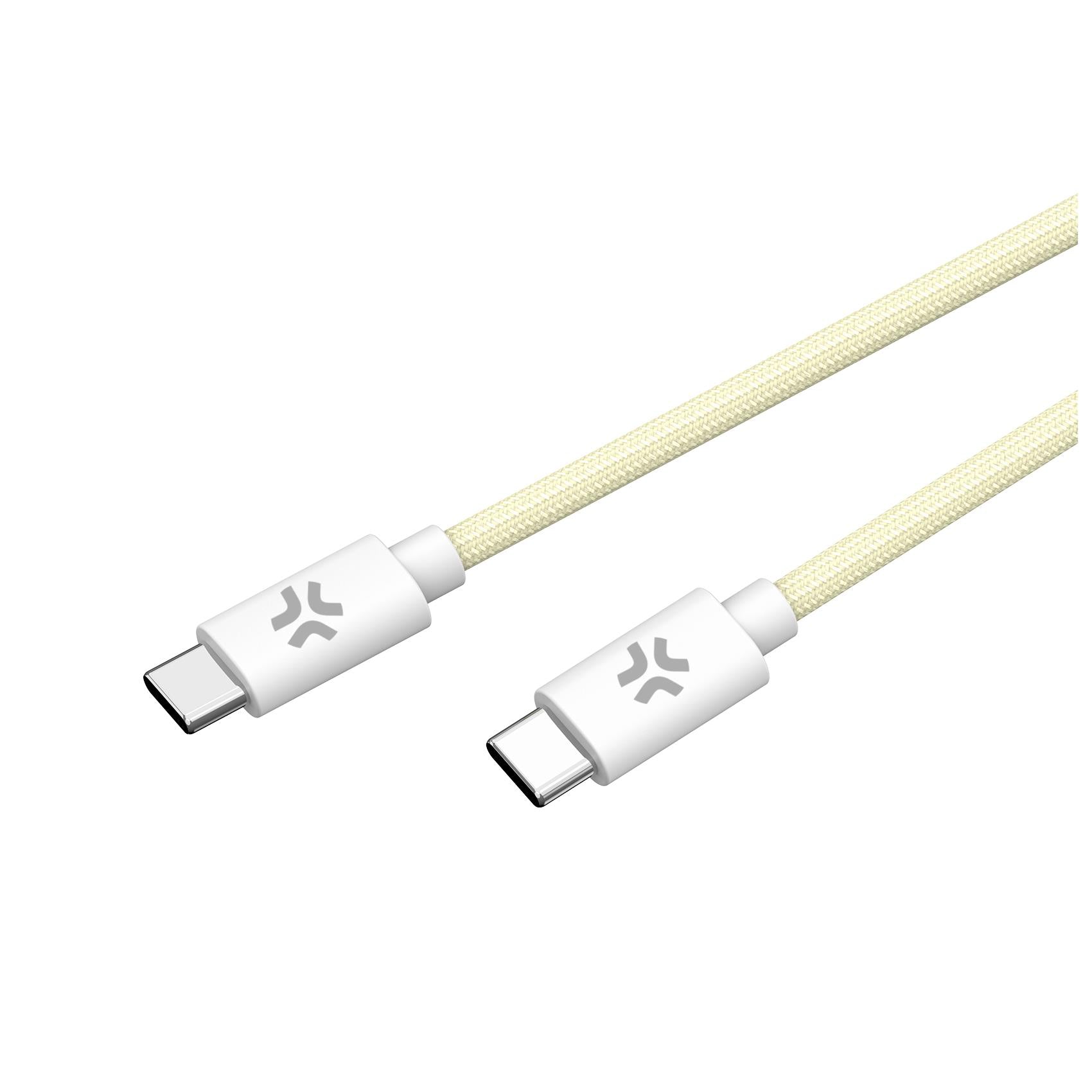 Celly USBCUSBCCOTT - USB-C to USB-C Cotton Braided Cable Yellow