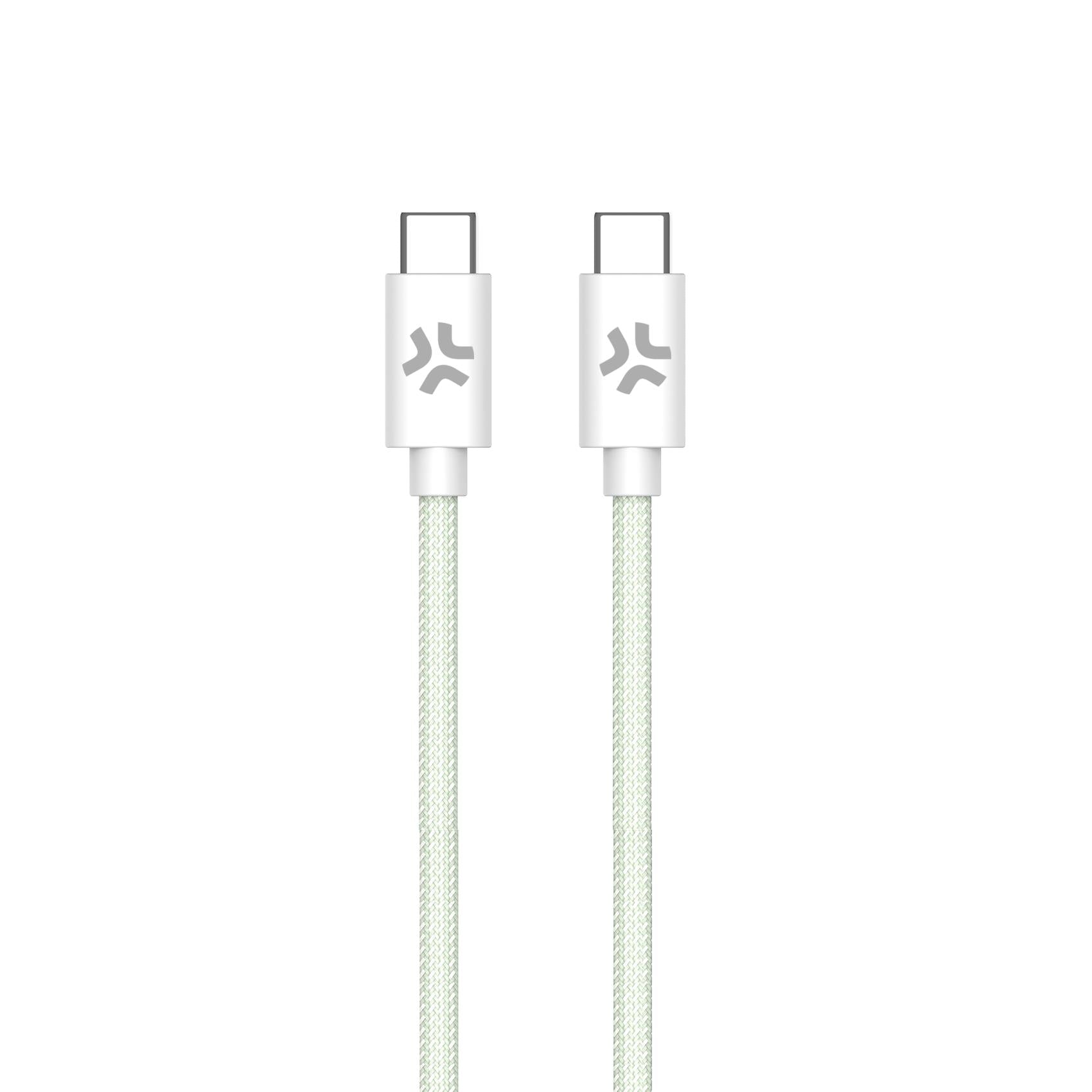 Celly USBCUSBCCOTT - USB-C to USB-C Cotton Braided Cable Green