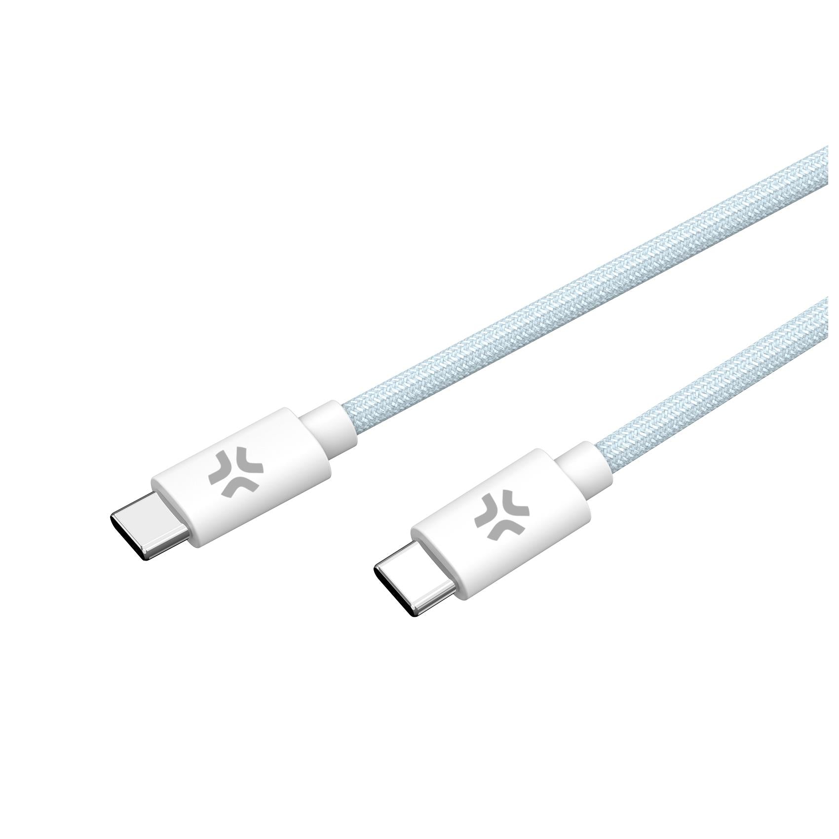 Celly USBCUSBCCOTT - USB-C to USB-C Cotton Braided Cable Blue