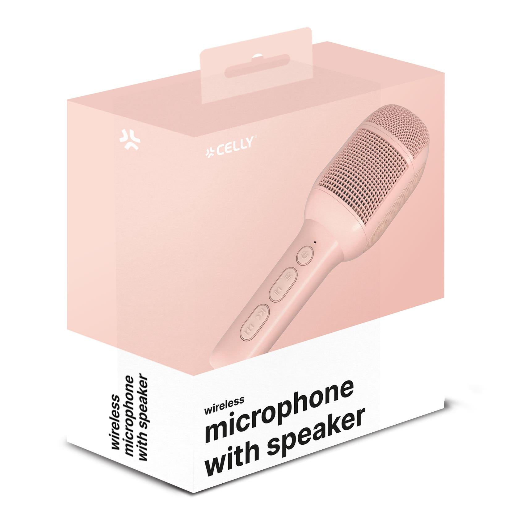 Celly KIDSFESTIVAL2 - Wireless Microphone with Built-in Speaker Pink