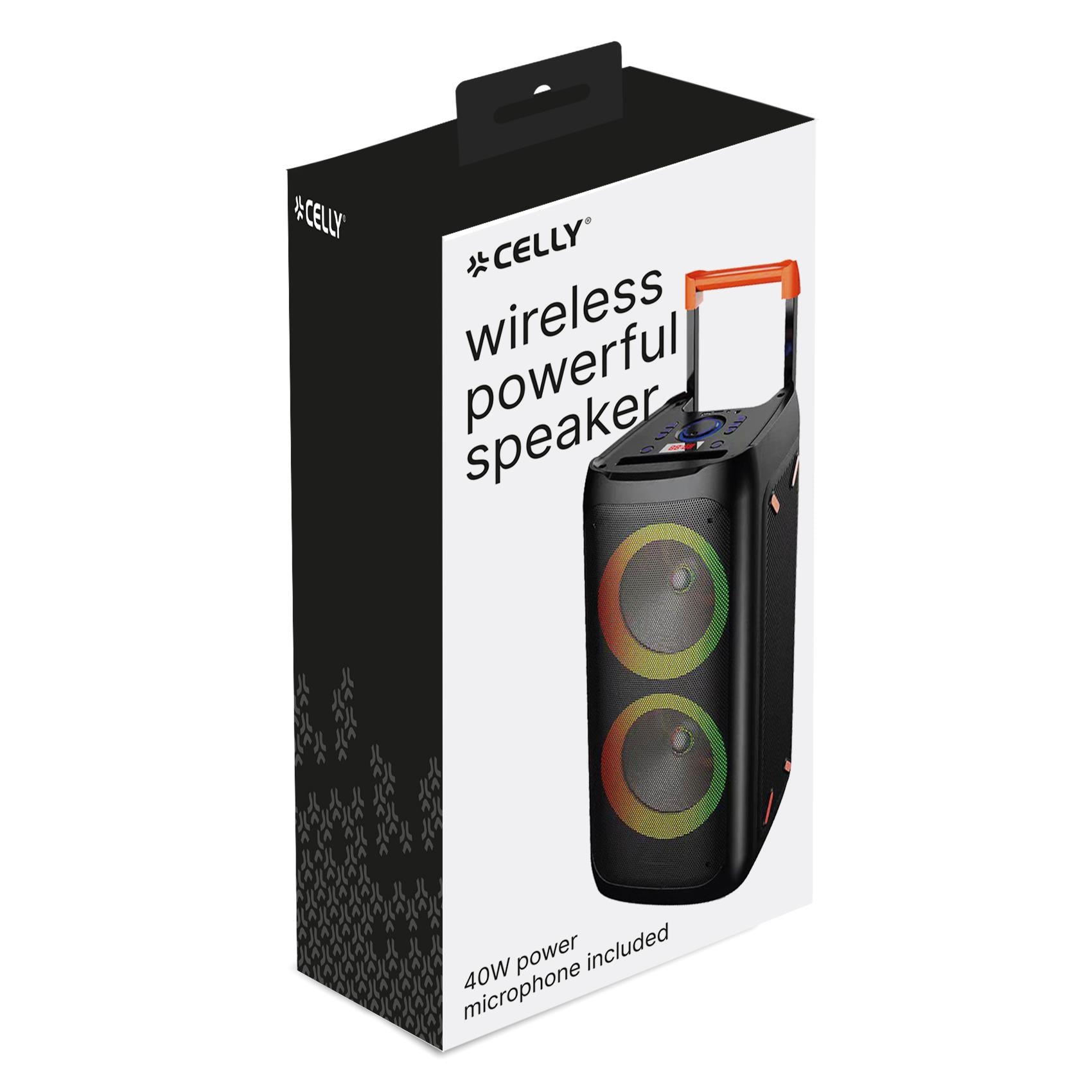 Celly PARTYSPEAKER - Wireless Speaker RGB lights and microphone 40W