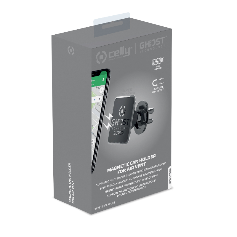 Celly GHOST Super Plus Black Universal Magnetic Car Holder