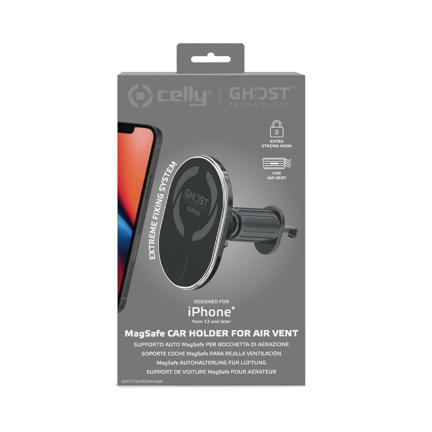 Celly GHOSTSUPERMAG - Car Holder compatible with Magsafe technology