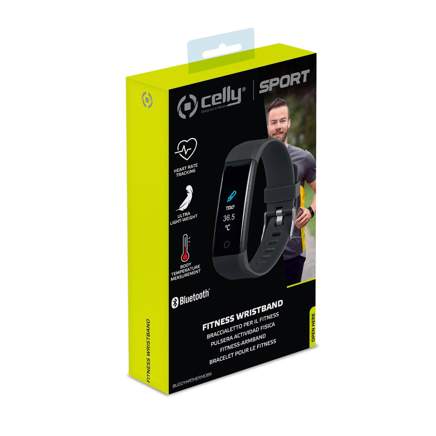 Celly BUDDYHRTHERMO - Fitness Tracker Black
