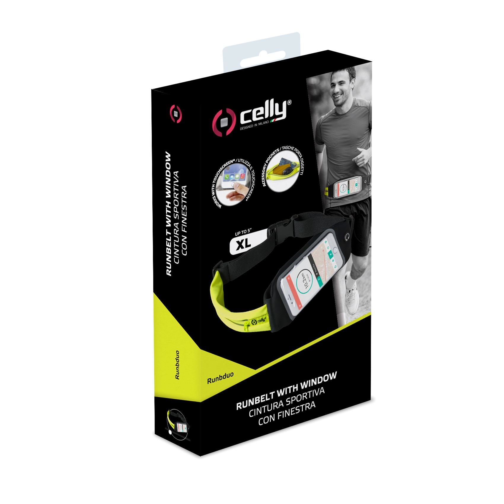 Celly RUNBELT VIEW DUO UP TO 5 YELLOW