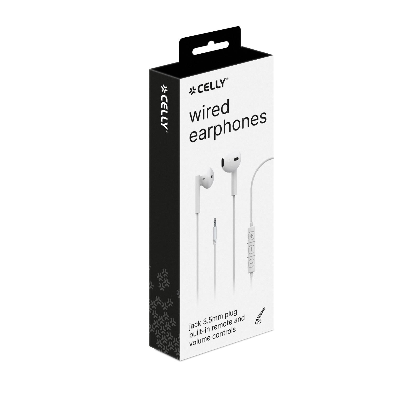 Celly UP300 - Jack 3.5mm Stereo Wired Earphones WHITE