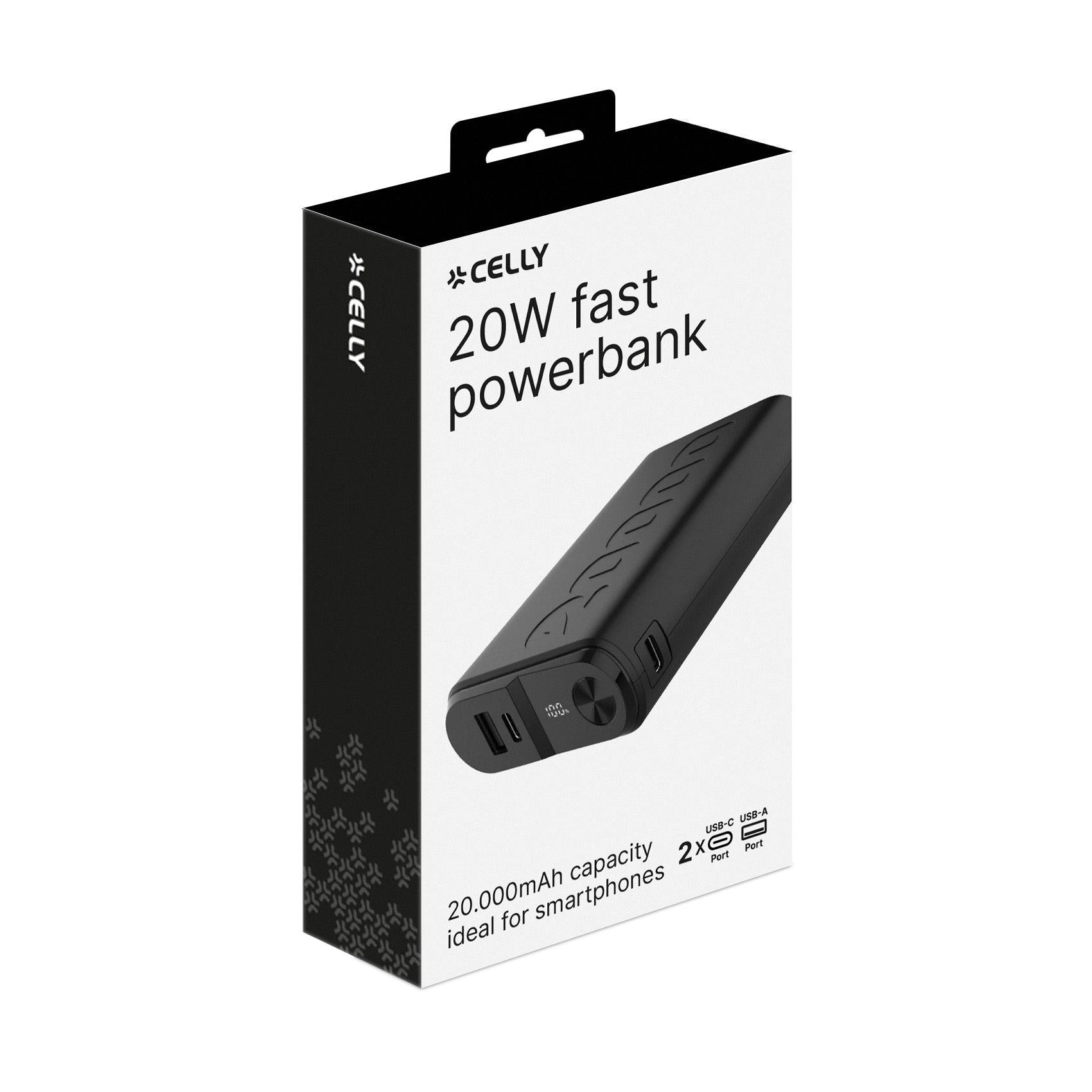 Celly PBUP20000 - 20W Powerbank 20000 mAh