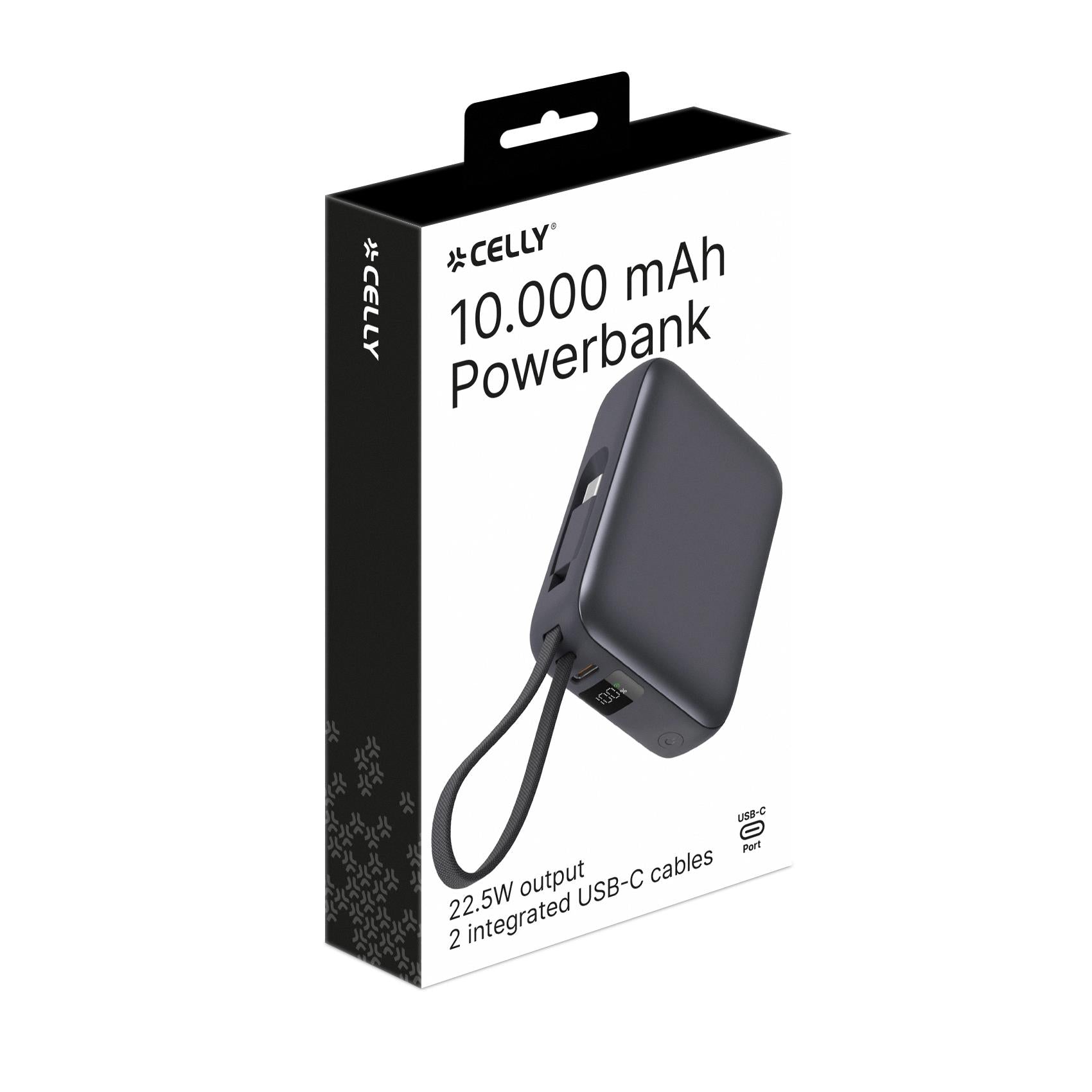 Celly PBCABLE22W10000 - 22,5 W Powerbank 10000 mAh