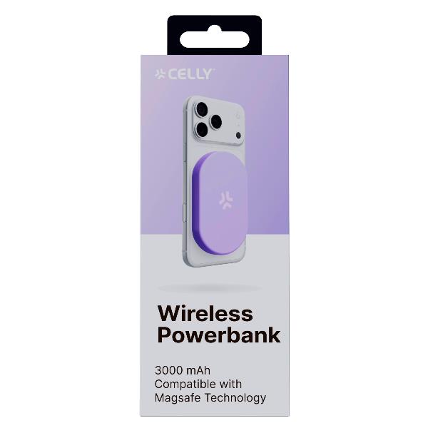 Celly MAGMINIPB3000LI - 5W Wireless Powerbank 3000 mAh Purple