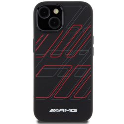 AMG AMHMP15S23SSPK iPhone 15 / 14 / 13 black hardcase with Silicone Large Rhombuses Pattern and