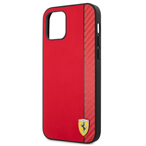 Ferrari FESAXHCP12LRE iPhone 12 Pro Max red hardcase On Track Carbon Stripe