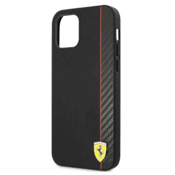 Ferrari FESAXHCP12MBK iPhone 12/12 Pro black hardcase On Track Carbon Stripe