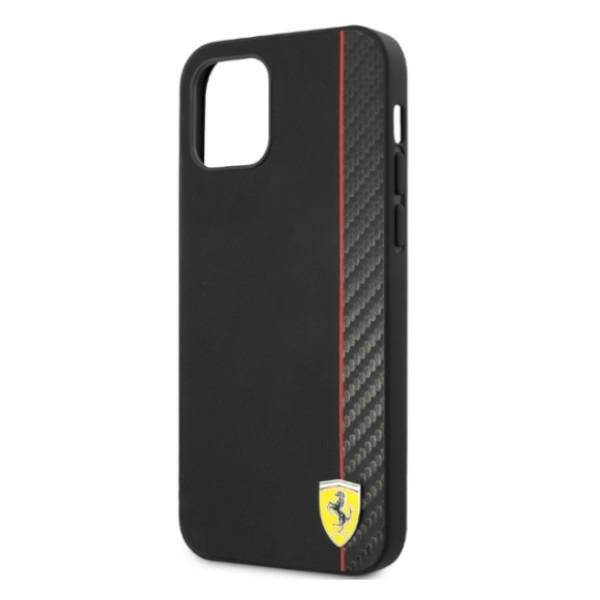 Ferrari FESAXHCP12LBK iPhone 12 Pro Max black hardcase On Track Carbon Stripe