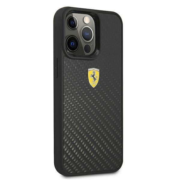 Ferrari FEHCP13LFCABK iPhone 13 Pro black hardcase On Track Real Carbon