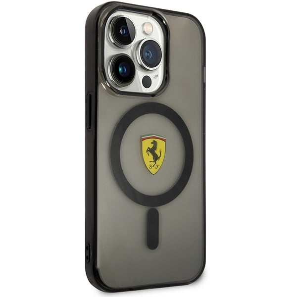 Ferrari FEHMP14LURKK iPhone 14 Pro black hardcase Translucent Magsafe