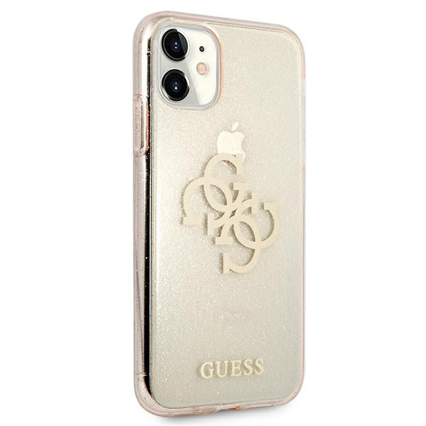 Guess GUHCN61PCUGL4GGO iPhone 11 / Xr gold hard case Glitter 4G Big Logo