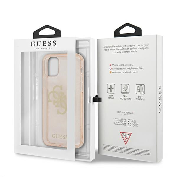 Guess GUHCP12MPCUGL4GGO iPhone 12/12 Pro gold hard case Glitter 4G Big Logo