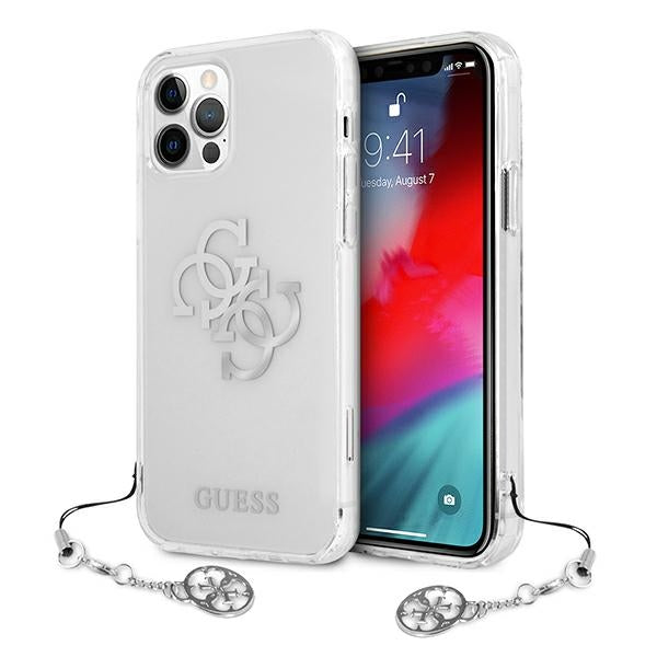Guess GUHCP12MKS4GSI iPhone 12/12 Pro Transparent hardcase 4G Silver Charms Collection