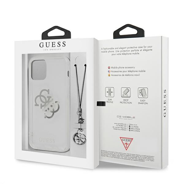 Guess GUHCP12MKS4GSI iPhone 12/12 Pro Transparent hardcase 4G Silver Charms Collection