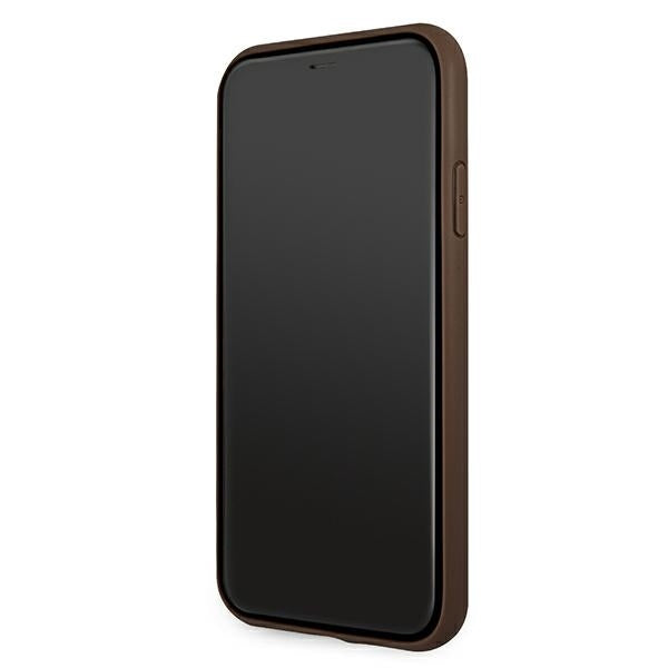 Guess GUHCN654GMGBR iPhone 11 Pro Max brown hardcase 4G Big Metal Logo