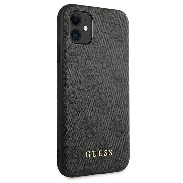 Guess GUHCN61G4GFGR iPhone 11 / Xr Grey hard case 4G Metal Gold Logo